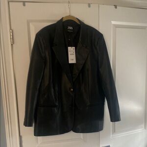 Zara Black Tailored Blazer Classic Suit Jacket